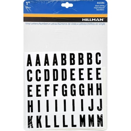 Hillman HILLMAN 1 in. Black Vinyl Self-Adhesive Letter and Number Set 0-9/A-Z 117 pc, PK6 842286